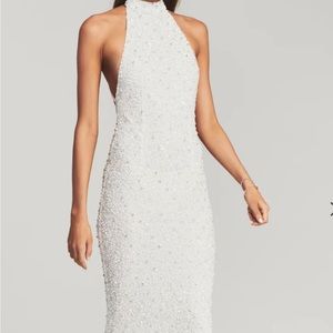 Retrofete white beaded Olivia dress size XXS